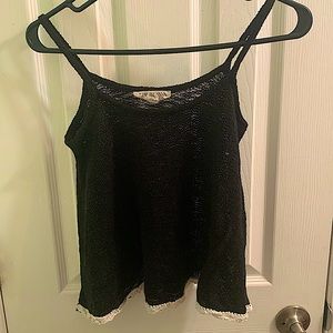 Black small tank top Pink Rose